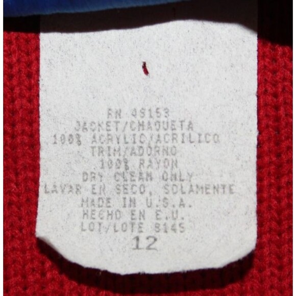 Matthew David BL Knitted Red Sweater Jacket Loop Buttons Sz 12 Christmas Holiday - Picture 5 of 6